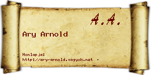 Ary Arnold névjegykártya