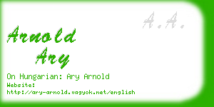 arnold ary business card